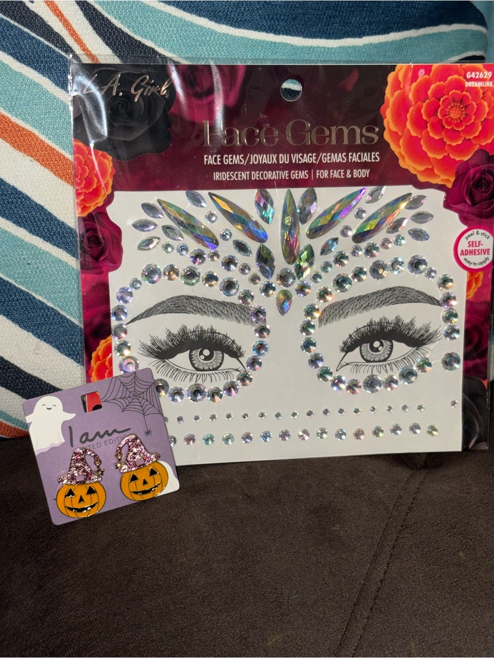 Iridescent Face Gems - Self-Adhesive Clear Gem Set